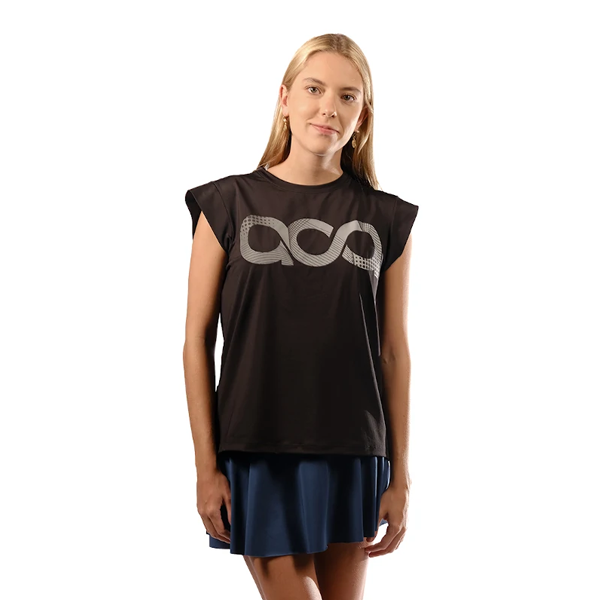 Aca Padel Half Sleeve Black T-Shirt