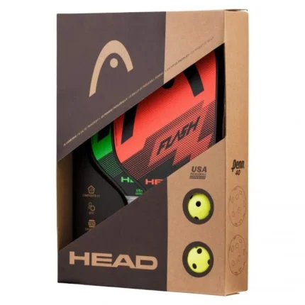Pack 2 Pickleball paddles Head Flash 202- 2 balls included