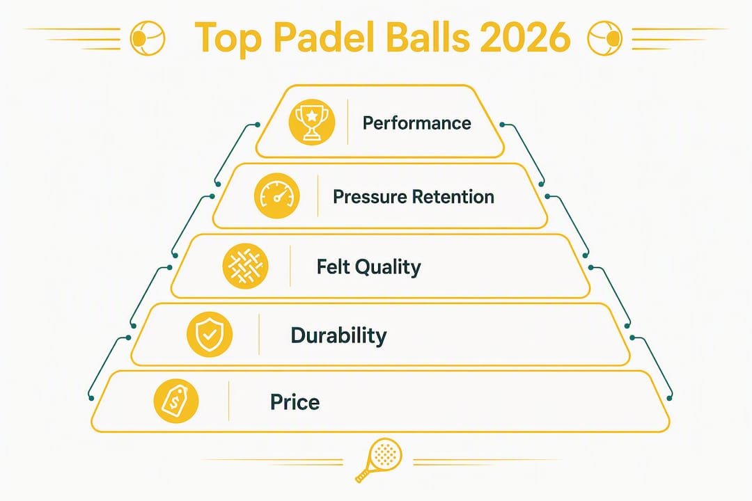 Infographic ranking top padel ball features