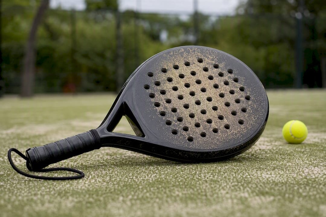 Teardrop padel racket sweet spot on face