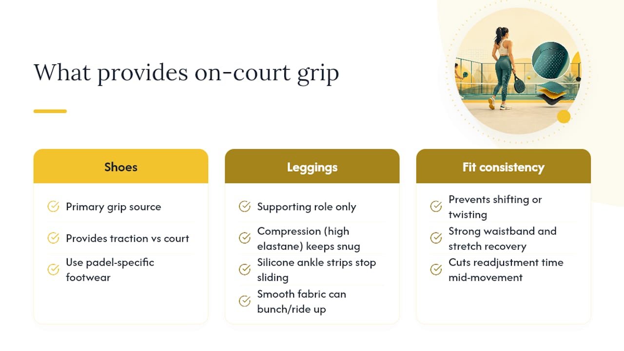 Do Padel Leggings Need Grip or Anti-Slip Features? — overview diagram