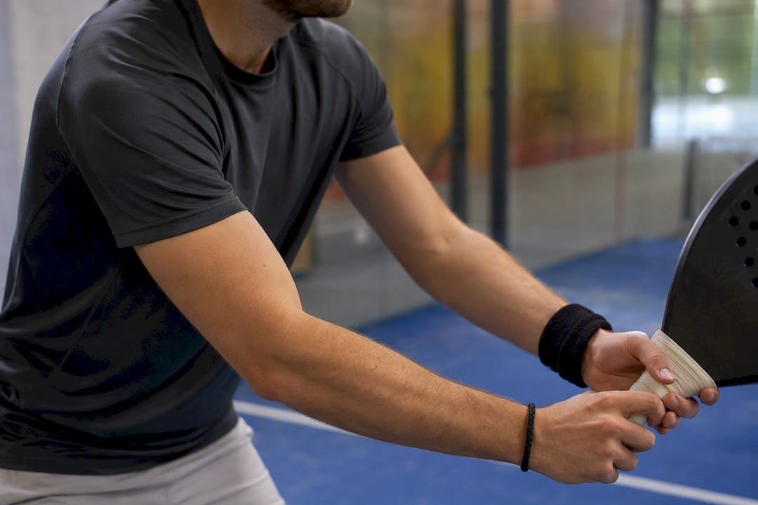 Player wrists with braided and padded wrist straps