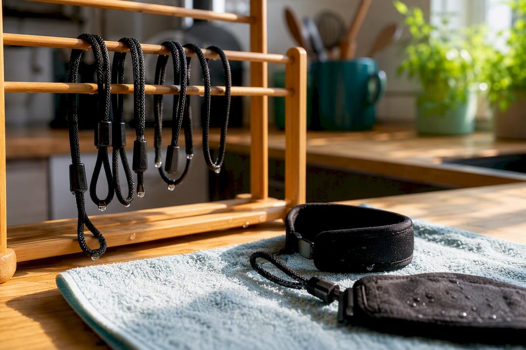 Cleaning and drying padel wrist straps