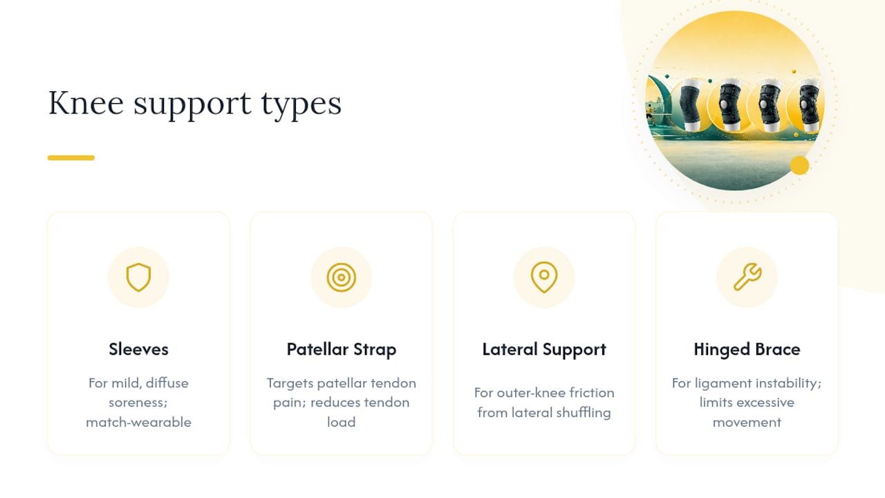 Which Type of Knee Support Fits Your Padel Injury? — overview diagram