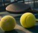 Cropped court balls showing contrasting felt textures